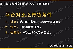 短视频带货第16期