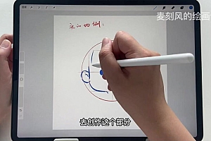 麦刻风2022零基础头像课ipad入门商业插画接单【画质高清只有视频】