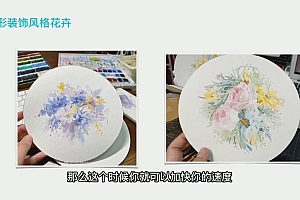 小布老虎有点忙纸间梦水彩花卉年课