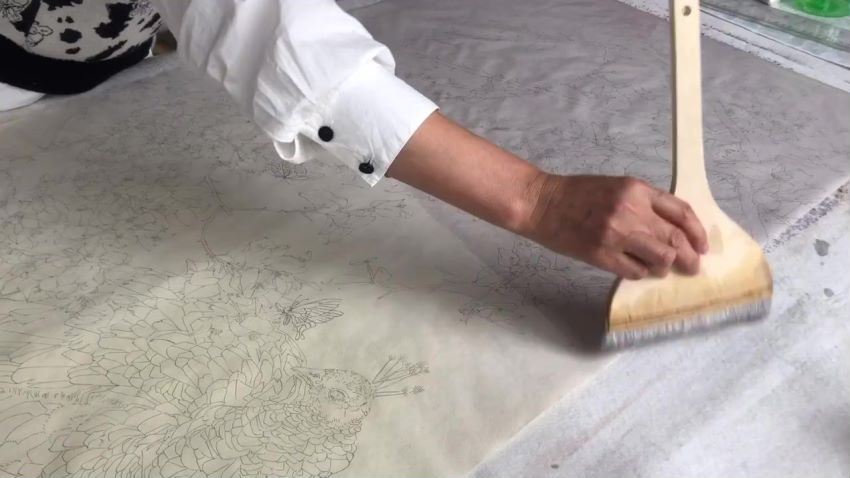 李海霞唯美国展技法工笔画（孔雀三角梅）