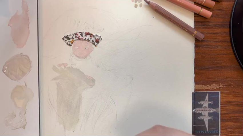 Doris老师！剑桥艺术学院-综合材料「叙事风」插画10节课！
